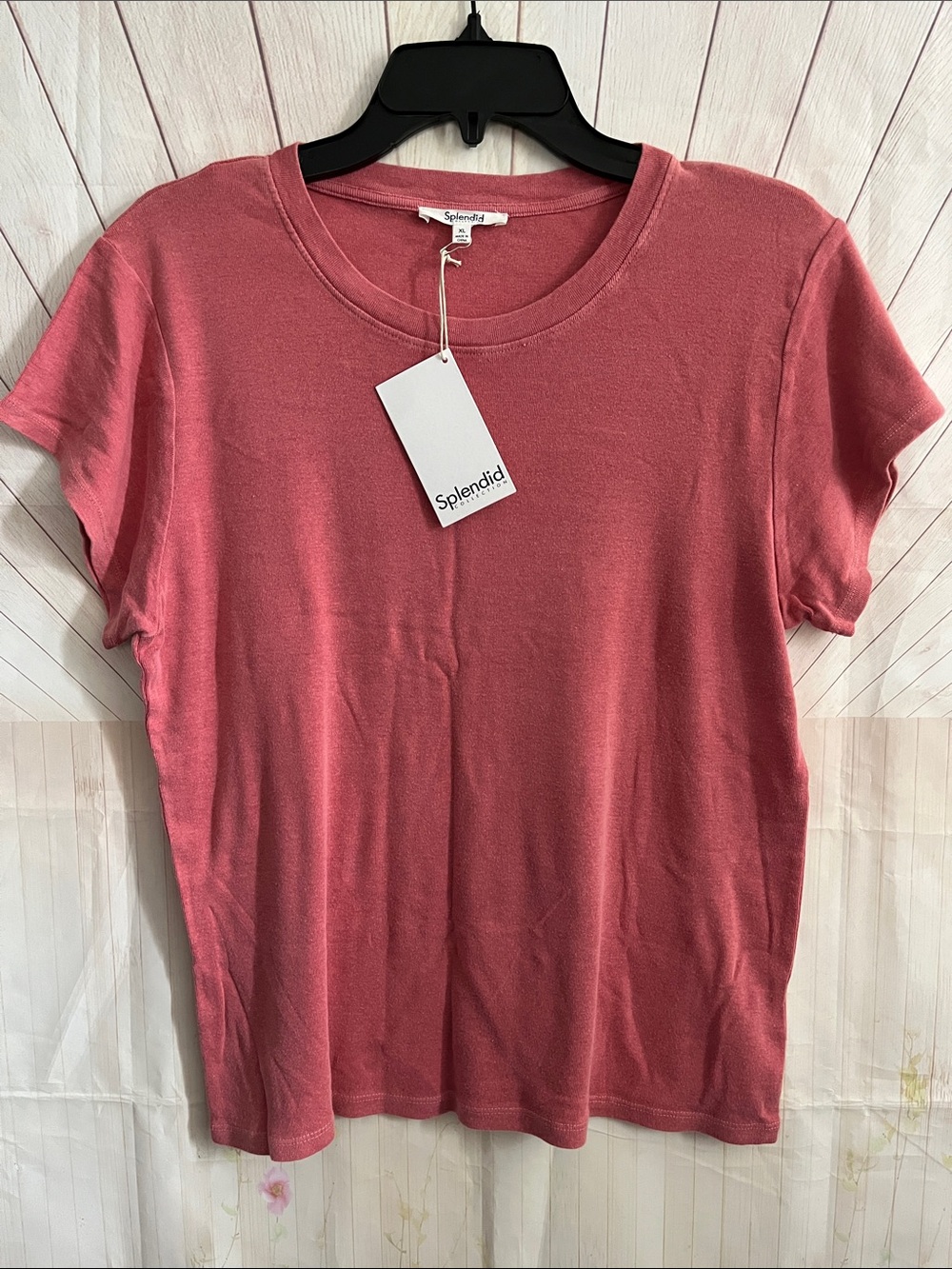 Splendid Rose Pink Short Sleeve Crewneck Tee